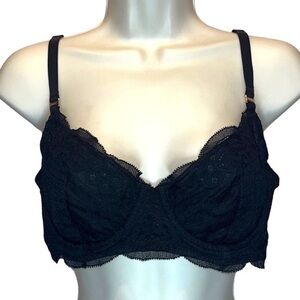 Aerie 34D Black Lace Underwire Unlined Bra